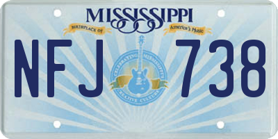 MS license plate NFJ738
