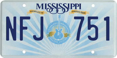 MS license plate NFJ751