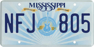 MS license plate NFJ805