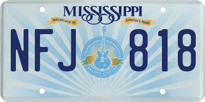 MS license plate NFJ818