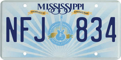 MS license plate NFJ834