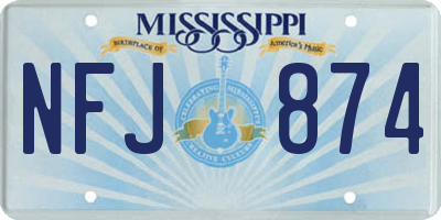 MS license plate NFJ874