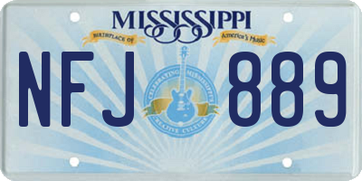 MS license plate NFJ889
