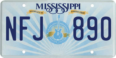 MS license plate NFJ890