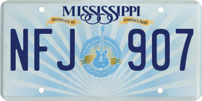 MS license plate NFJ907