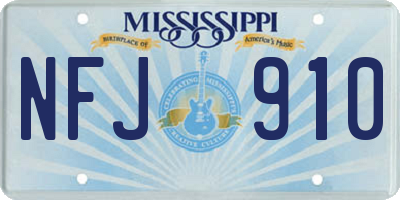 MS license plate NFJ910