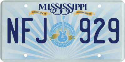 MS license plate NFJ929