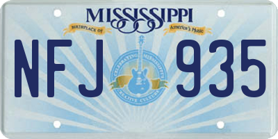 MS license plate NFJ935