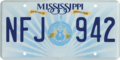 MS license plate NFJ942