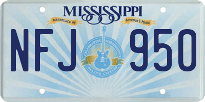 MS license plate NFJ950