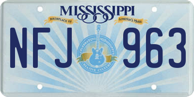 MS license plate NFJ963