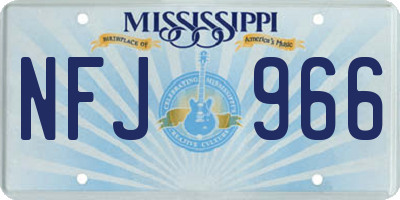 MS license plate NFJ966