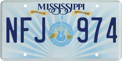 MS license plate NFJ974