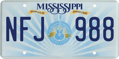 MS license plate NFJ988