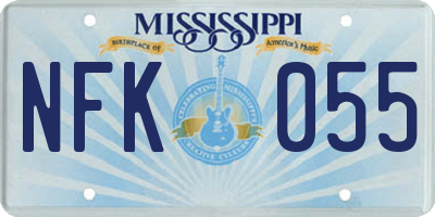 MS license plate NFK055
