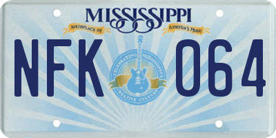 MS license plate NFK064