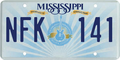 MS license plate NFK141