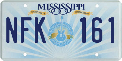 MS license plate NFK161