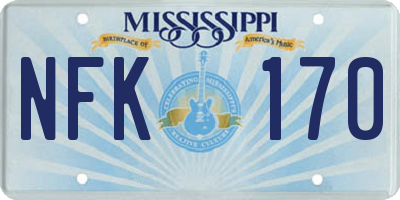 MS license plate NFK170