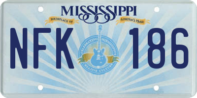 MS license plate NFK186