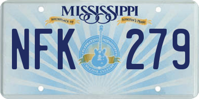 MS license plate NFK279