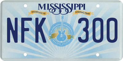 MS license plate NFK300