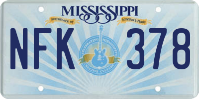 MS license plate NFK378