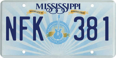 MS license plate NFK381