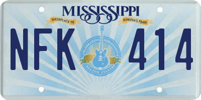 MS license plate NFK414