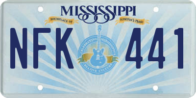 MS license plate NFK441