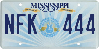 MS license plate NFK444