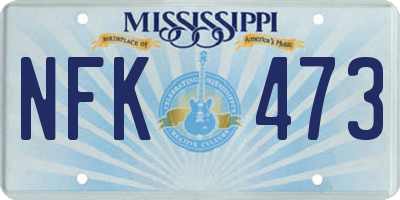 MS license plate NFK473
