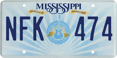 MS license plate NFK474