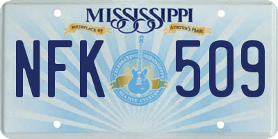 MS license plate NFK509