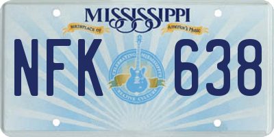 MS license plate NFK638