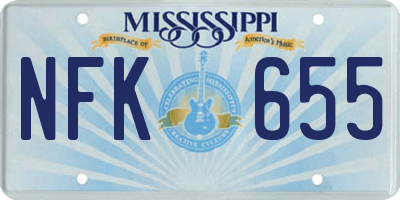MS license plate NFK655