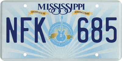 MS license plate NFK685