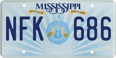 MS license plate NFK686
