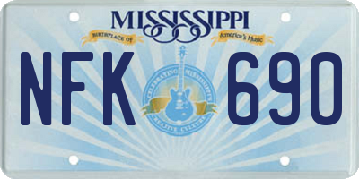 MS license plate NFK690