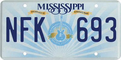 MS license plate NFK693
