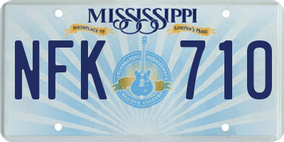 MS license plate NFK710