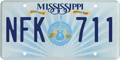 MS license plate NFK711