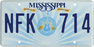 MS license plate NFK714