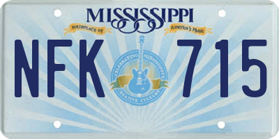 MS license plate NFK715