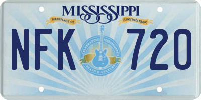 MS license plate NFK720