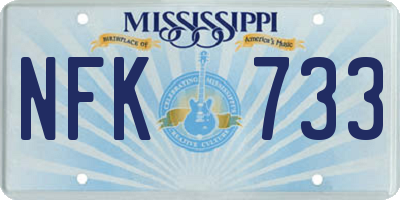 MS license plate NFK733