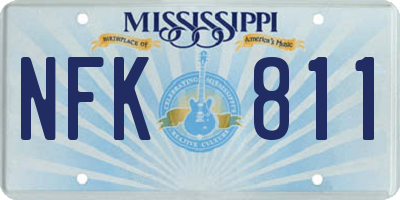 MS license plate NFK811