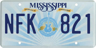 MS license plate NFK821