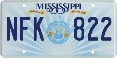 MS license plate NFK822