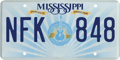 MS license plate NFK848